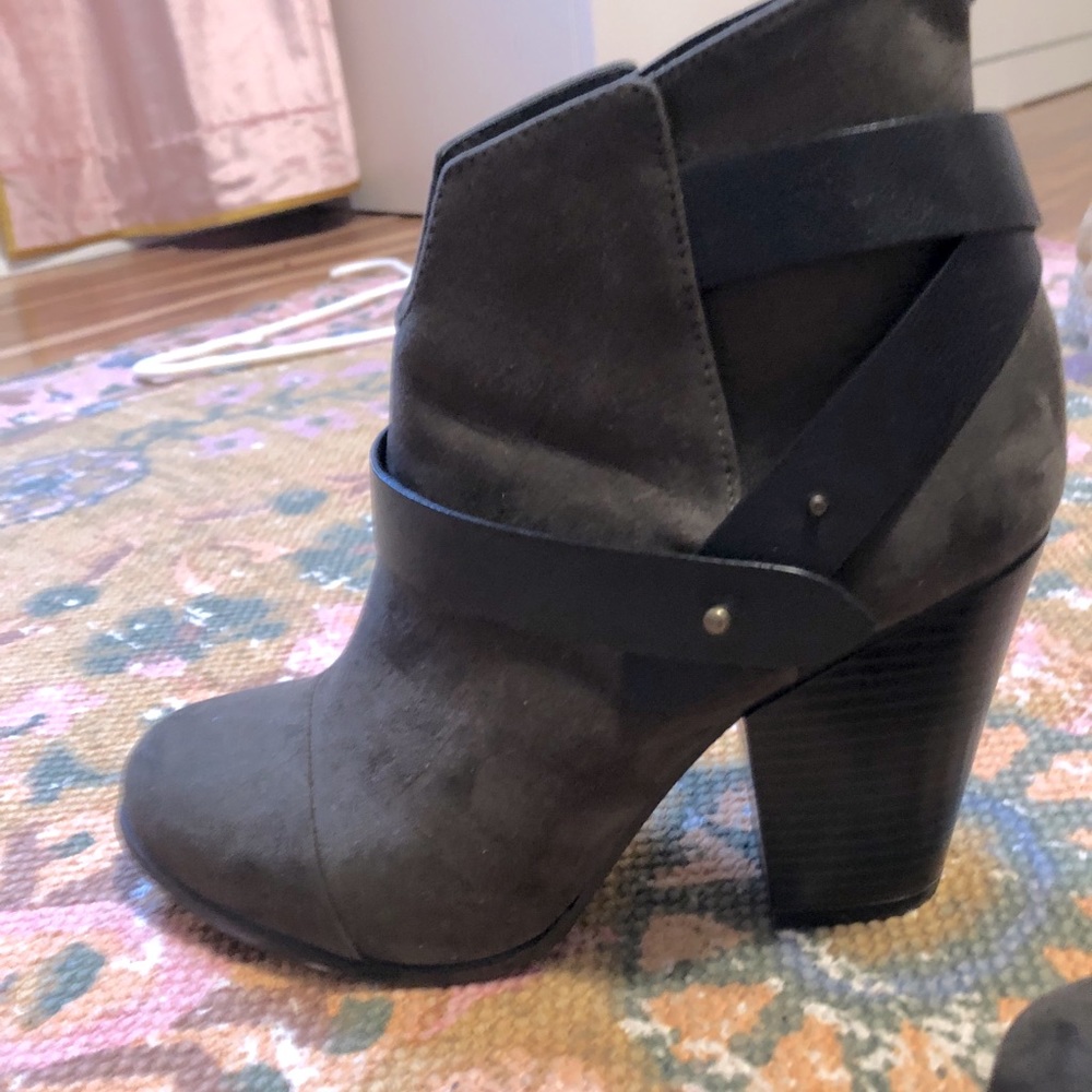 gray suede booties